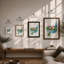 Water Lilies in Blue Botanical - Framed Print-1804933112-1804933117