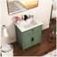 Ensemble meuble-lavabo moderne de style milieu du siècle de 27,8 po avec pieds renforcés, armoire de rangement, tiroir à couvercle rabattable et poignées en métal-1544827950