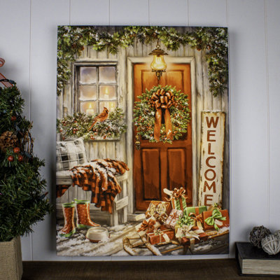 Home for Christmas 18 x 24 entièrement illuminé avec impression à DEL ColorChange
