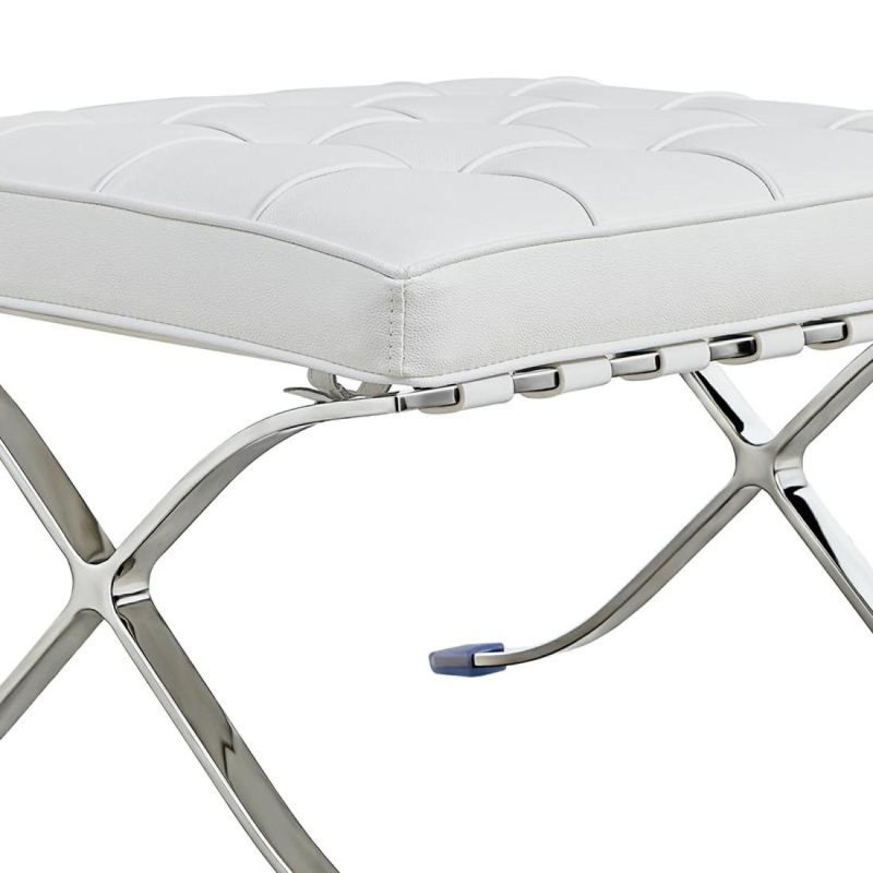 Méridienne pliable avec repose-pieds Modern Sofa, Blanc