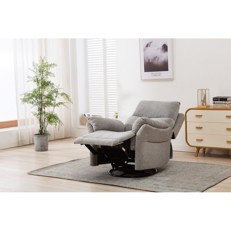 Fauteuil inclinable pivotant en tissu berçant