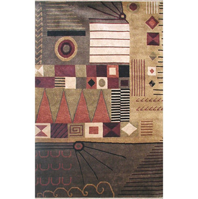 Neo Nepal Abstract Wool Red/Brown/Tan Area Rug -  American Home Rug Co., INN003MT/MT4X6