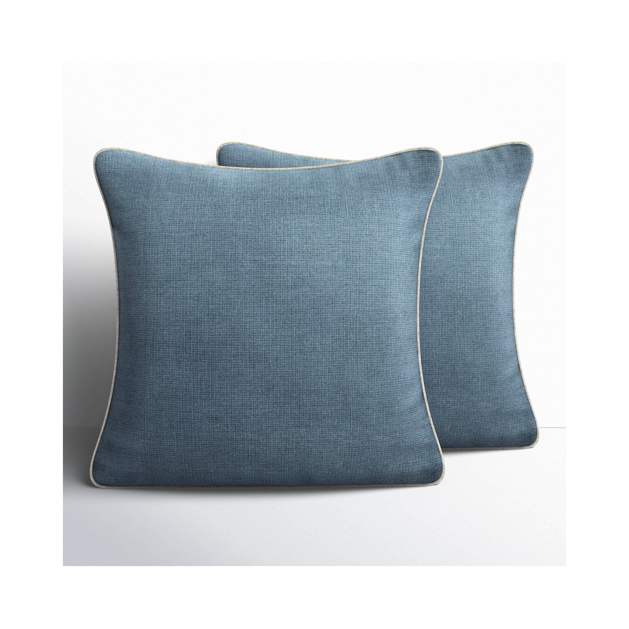 Jaclyn Sunbrella® Indoor/Outdoor Throw Pillow, 20" x 20", Natural/Blue