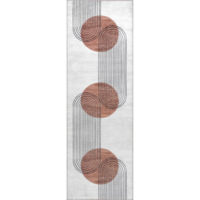Martine Abstract Machine Washable Runner Rug for Living Room Bedroom Dining Room Entryway Hallway Kitchen