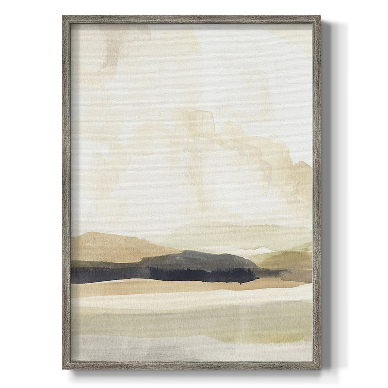 Mouvement ardoise I, reproduction encadrée - bois massif, H 11 po x l 9 po