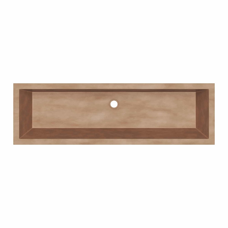 Arcata 48" Undermount Concrete Trough Bathroom Sink, Terracotta