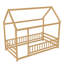 Lit simple en bois avec structure de toit, garde-corps de sécurité très haute-1272001344-1272001345