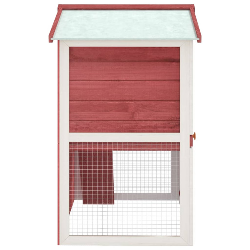 Melina Weather Resistant Rabbit Hutch, Red/White