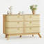 Commode 6 tiroirs en rotin pour chambre à coucher