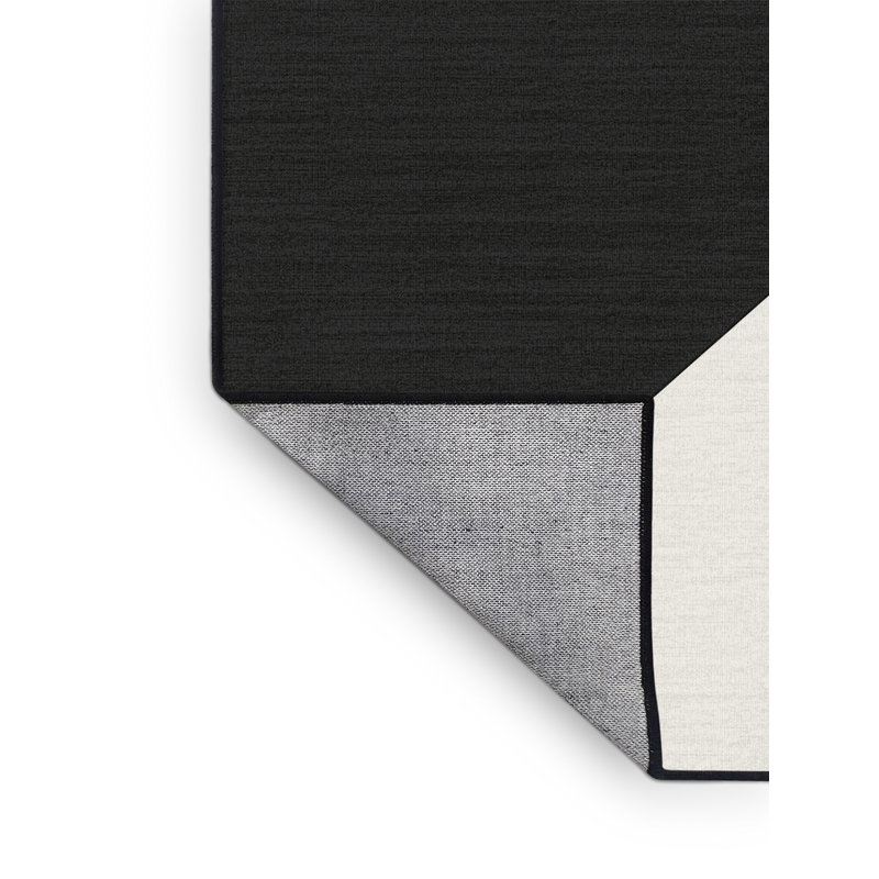 Machine Washable Pacen Clapperboard Modern Checkered Rug in Gray – Black Binding, 3x5