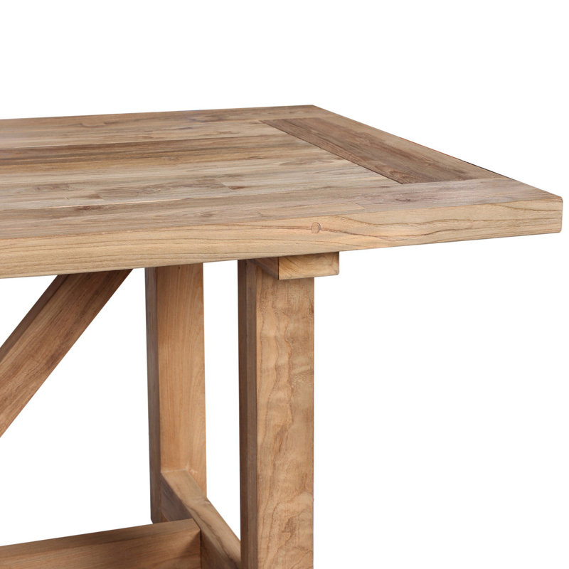 Stewart Outdoor Teak Dining Table, Reclaimed Natural