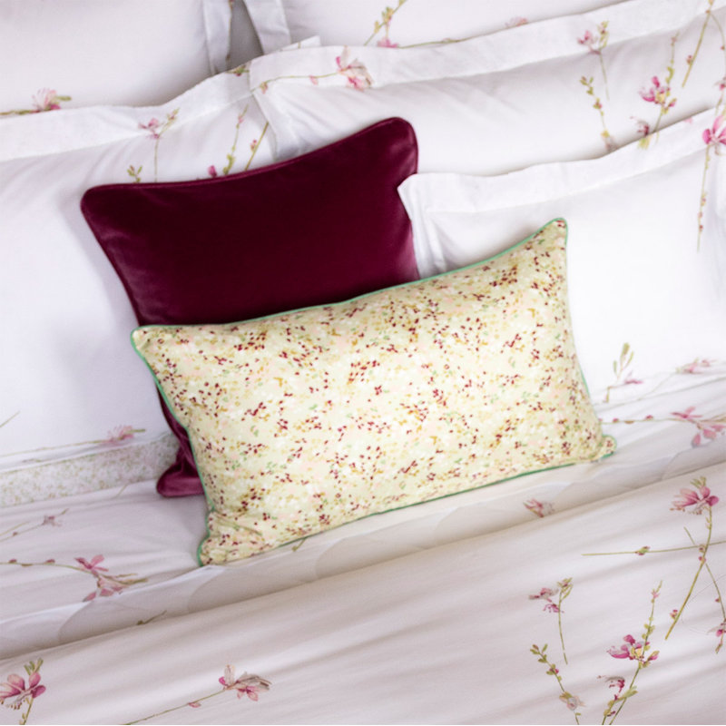 Gaura Decorative Pillow, Green/Red/Yellow Floral