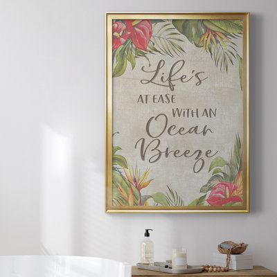 «Life's At Ease», toile encadrée de qualité supérieure - prête à être accrochée
