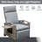 Patio Recliner Chair, Hand-Woven Resin , Flip Table, Adjustable Angle, Gray Cushions For Comfort With Woven 6.8'' Thick Cushions, Gray, Table Comfortable Seating