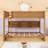 Queen Over Queen Wood Bunk Bed With Built-In Charging Station And Storage Shelves
