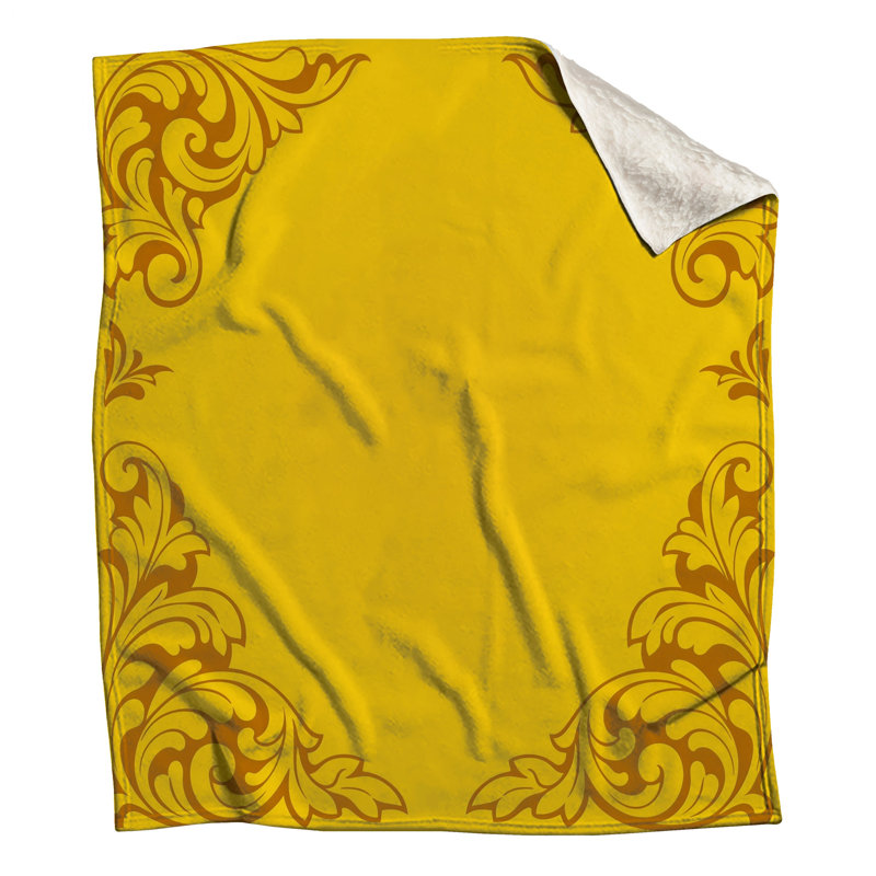 Couvertures de coin jaunes ornées, 50in W x 60in H