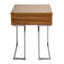 Table de bout romaine contemporaine en bois de noyer et acier inoxydable