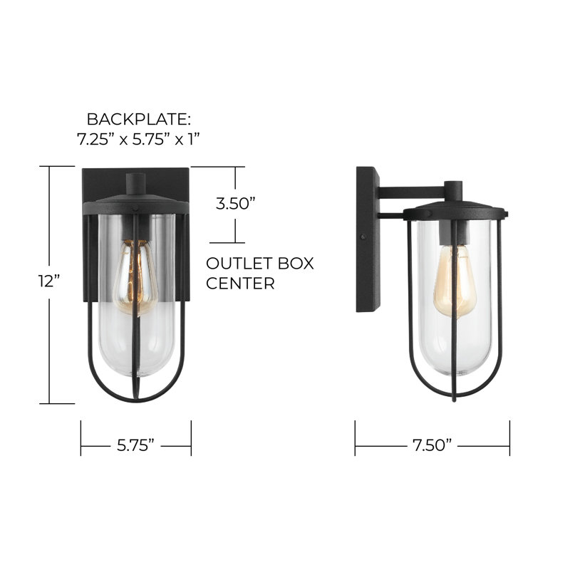 Wall Light, 12" H x 5.75" W x 7.5" D