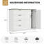 Wooden Storage Cabinet, Freestanding Wardrobe with 1 Hanging Rod, Side Organizer with 4 Drawers and Double Doors, Bathroom Floor Storage Cabinet