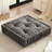 Azza Charcoal Poly Chenille Soft Sheen Scalloped Edge Square 24x24" Floor Pillow Cushion-1995798166-1924717356