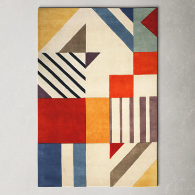 Tripoli Hand Tufted Wool Ivory/Multi Rug
