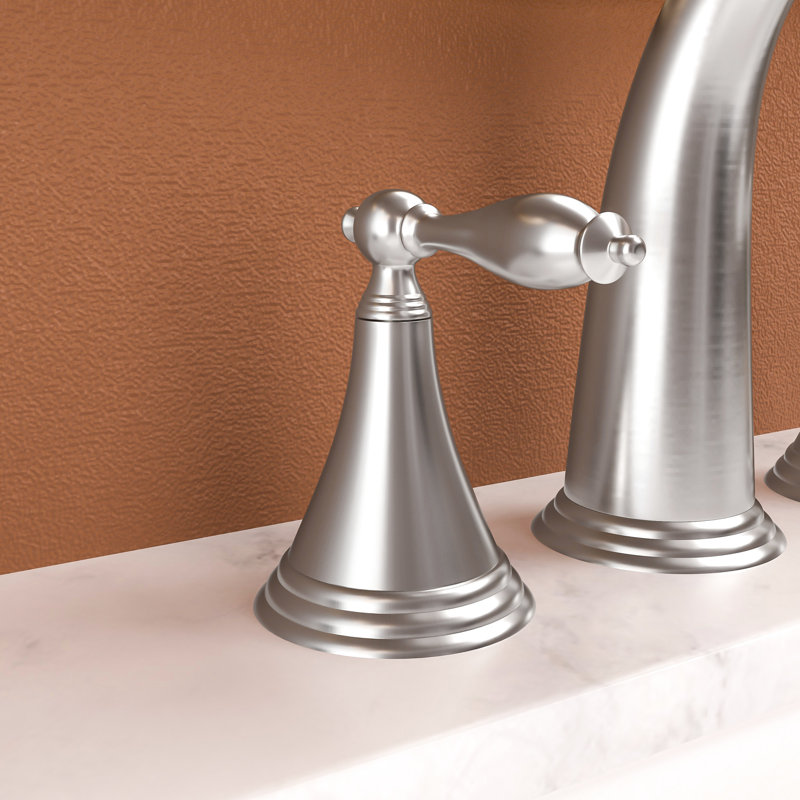 Bathroom Faucet In Brushed Nickel With Scratch- Material - Made Of Solid Brass And Stainless Steel For A Lasting 2 Handle Basin Construction