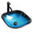 Tempered Glass 16-3/4" L X 16-3/4" W Square Blue Above-Counter Vessel Bathroom Sink With Pop Up Drain And Faucet