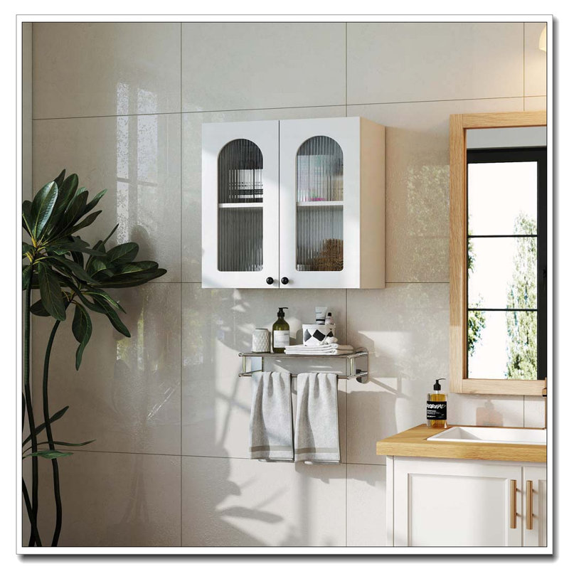 Vitrine murale en verre arquée