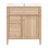 Meuble-lavabo à cadre en bois massif 30 po avec lavabo, armoire de rangement multifonctionnelle avec 3 tiroirs et porte (bois / bois clair)