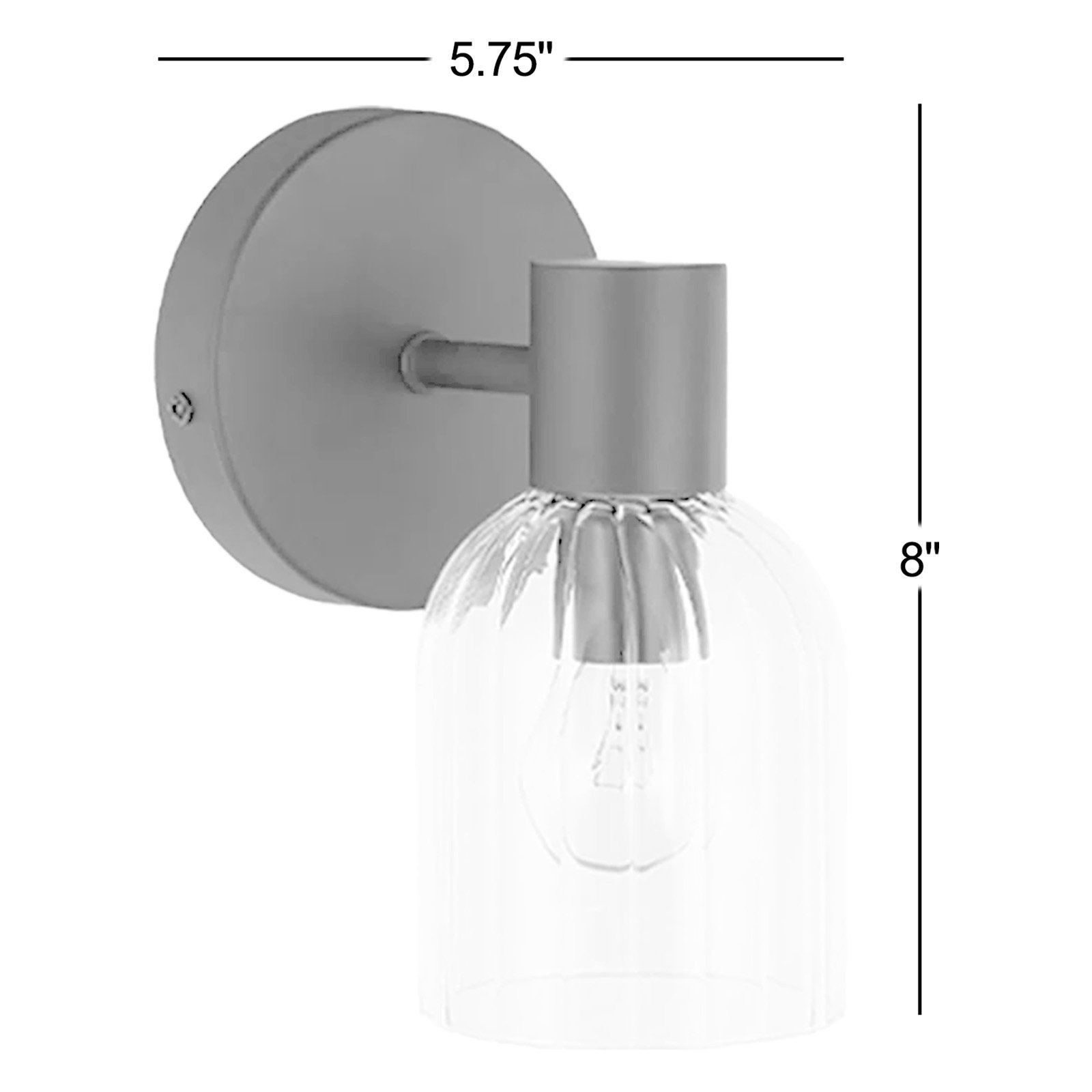 Garrett Single Light Dimmable Armed Sconce, Polished Chrome