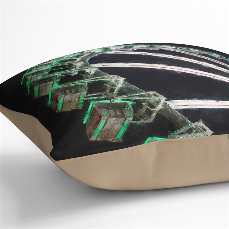Ferris Wheel Vol.1 Painting Square Throw Cushion, 40cm H x 40cm W x 15cm D, Stone