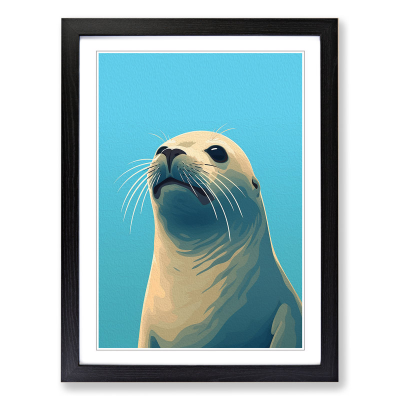 Seal Minimalism No.2 1 Piece Single Picture Frame Wall Art, 46cm H x 34cm W x 2cm D, Black
