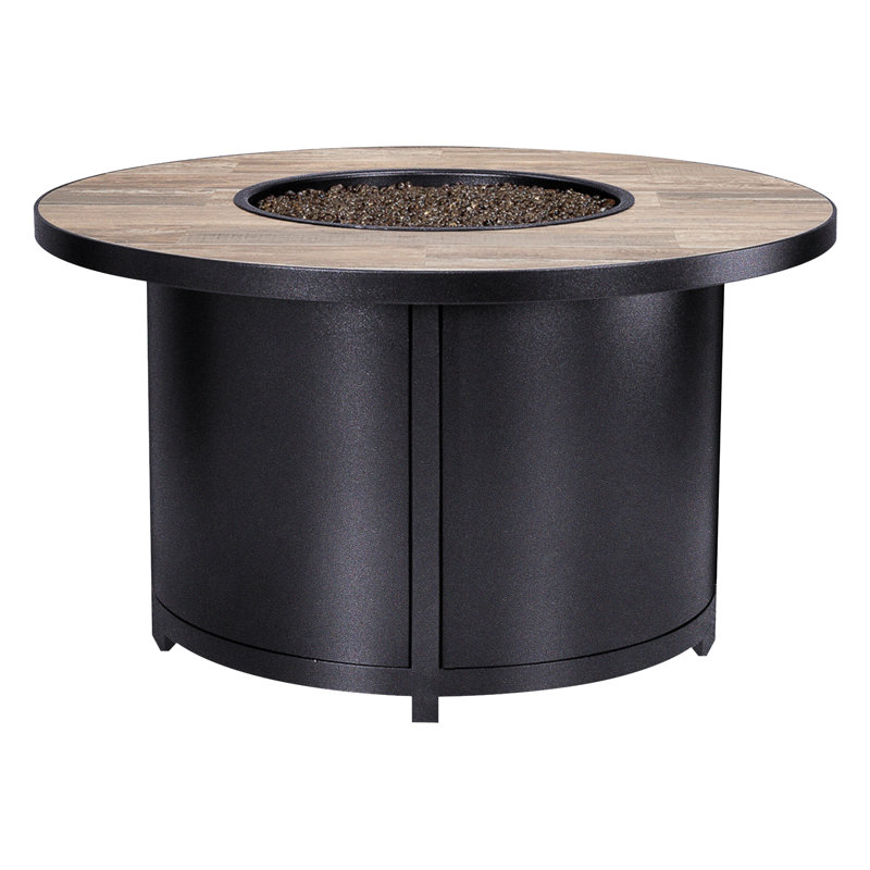 Capri Iron Outdoor Fire Pit Table, 24" H x 42" W x 42" D, Venice Beach, Graphite