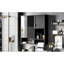 Armoire de rangement de salle de bain moderne 29 po x 28 po avec miroir - hauteur de tablette réglable, matériaux, tablette murale au fini noir, miroir-1545353134