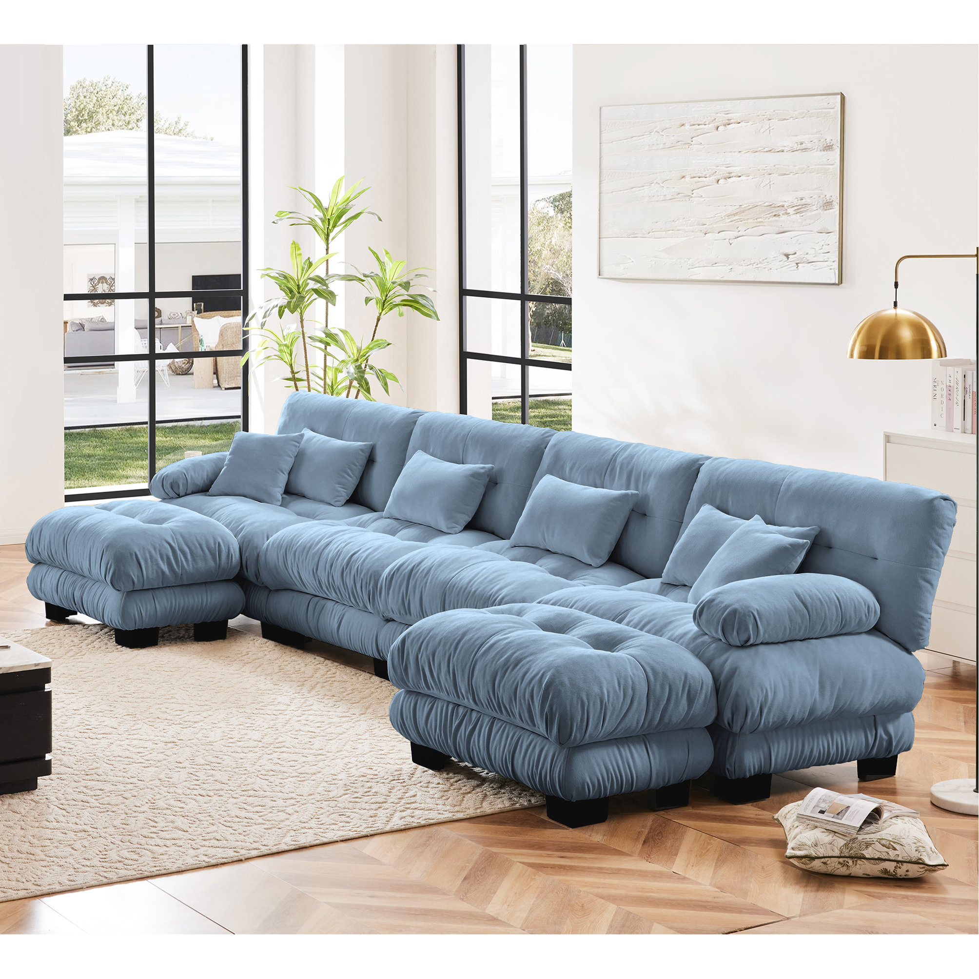 Hokku Designs Free Combination Modular Sectional Sofa U Shaped Couch