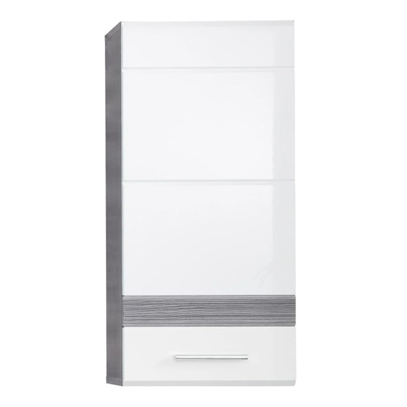 Itianna Bathroom Cabinet, White/Smokey Silver