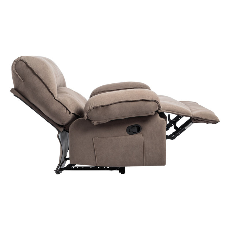 Fauteuil inclinable manuel surdimensionné pour le salon, Velours brun