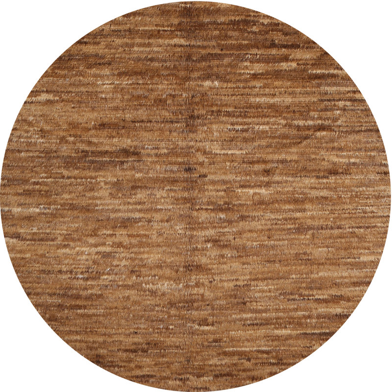 Tapis brun/noir zone contemporaine, Rond 3 pi
