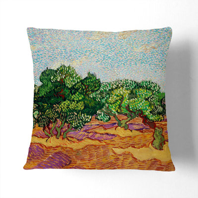 Olive Trees Square Throw Cushion