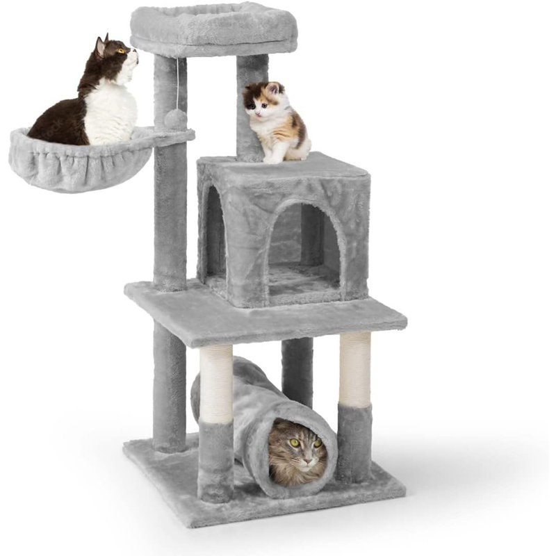 Cat Scratching Pad and Cat Toys, H 40,16 po x l 18,9 po x P 18,9 po, Gris