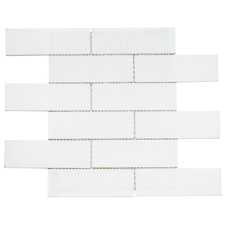 Athena 2" x 6" Glass Mosaic Wall Tile, Silver