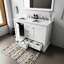 48 po Large meuble-lavabo double blanc, profondeur 22, surface en quartz, miroir de pièce 46 po x P P, comptoir, carré-2045360391
