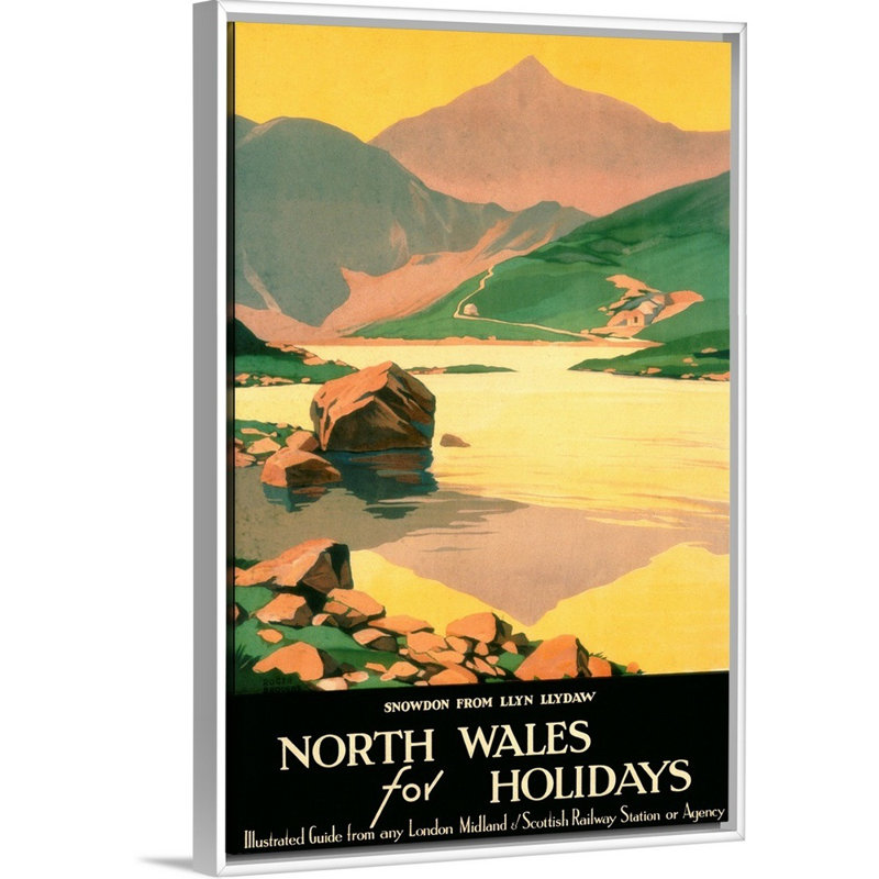 «North Wales for Holiday», affiche rétro par Roger Broders, reproduction d'art sur toile encadrée par Roger Broders