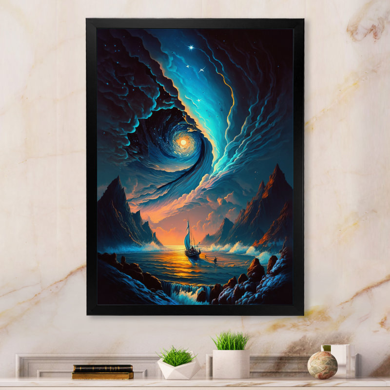 «Inspiring Moon's Outer Space View IV», reproduction d'un seul cadre photo sur toile, Noir, H 44 po x l 34 po x P 1,5 po