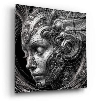 Techno Face 1' by KIR.DART Acrylic Glass Wall Art