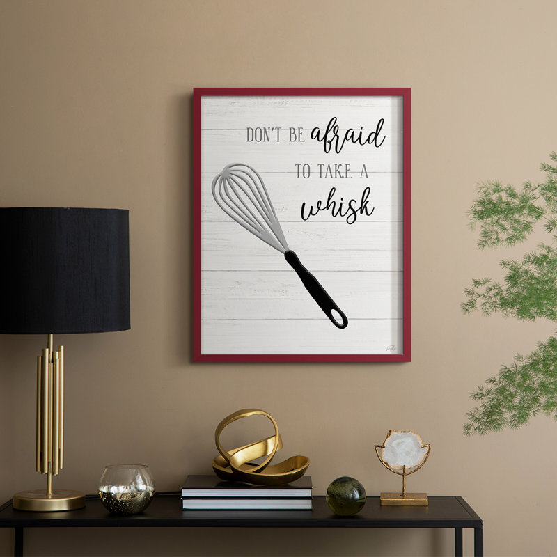 «Take A Whisk», reproduction encadrée - bois massif, H 11 po x l 9 po, Rouge