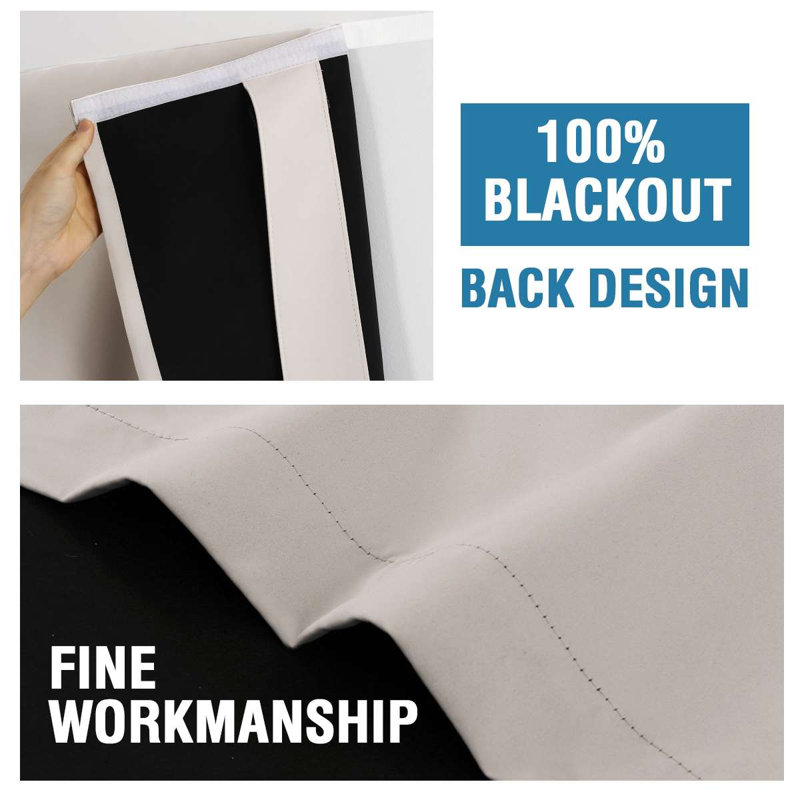 100% Blackout French Door Curtain Privacy French Door Blinds Light Blocking Curtain for Sliding Glass Door Thermal Insulated Tie Up Shade,1 Panel