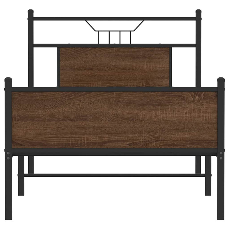 Bed Frame Without Mattress Engineered Wood, Brown Oak, Small Single (2'6)