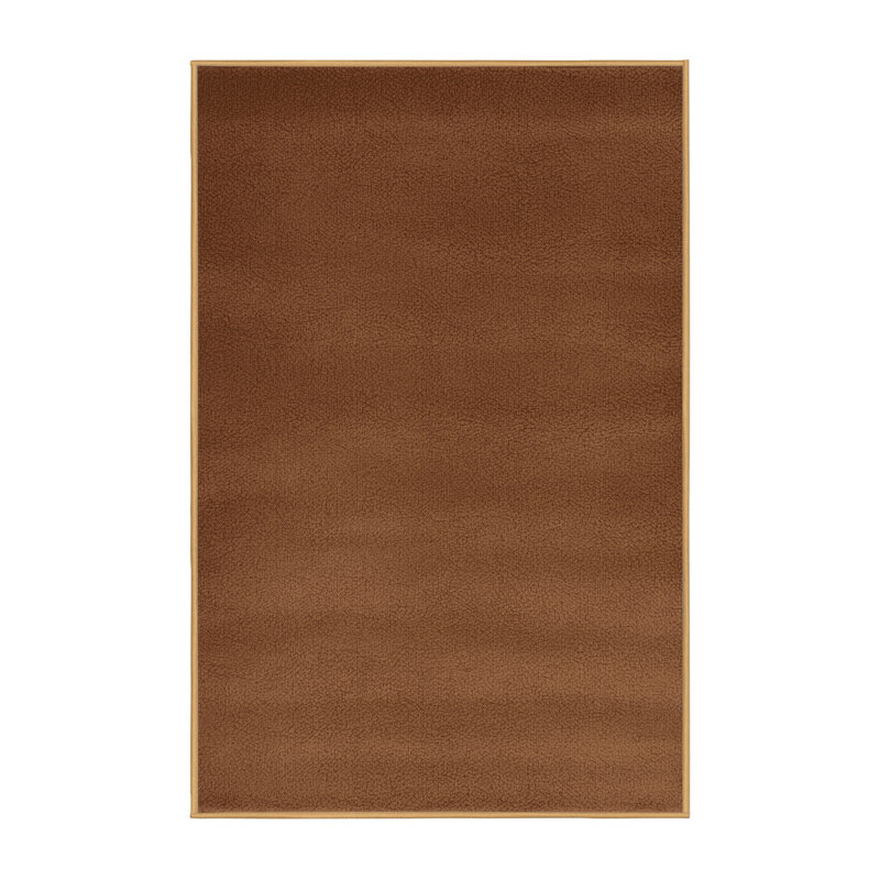 Machine Washable Solid Brown Area Rug, Rectangle 5' x 7'