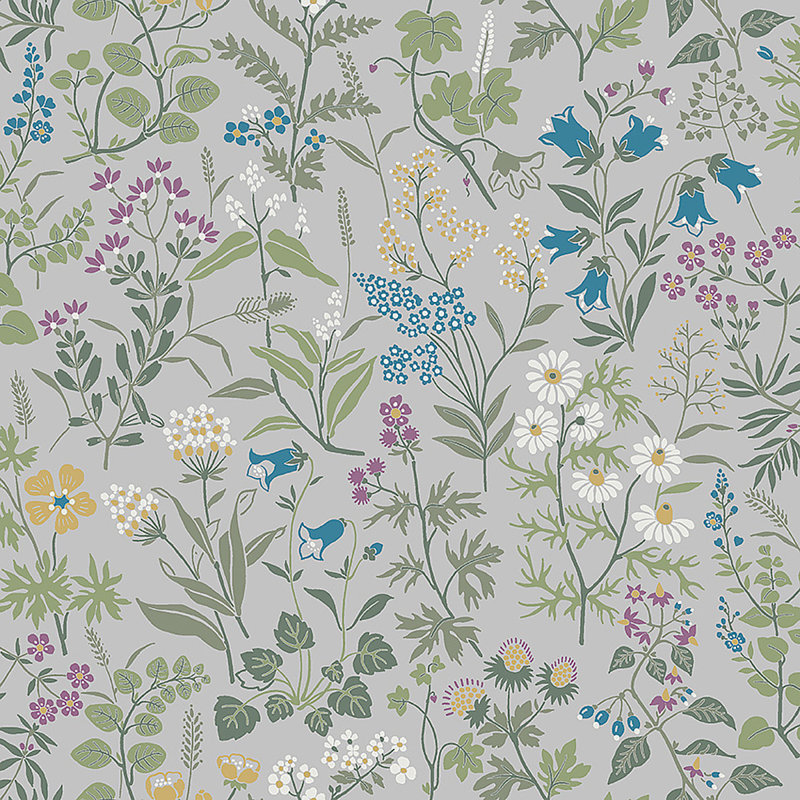 Boråstapeter Flora Wallpaper, Gray